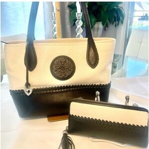 Brighton Barbados collection marching tote and wallet set